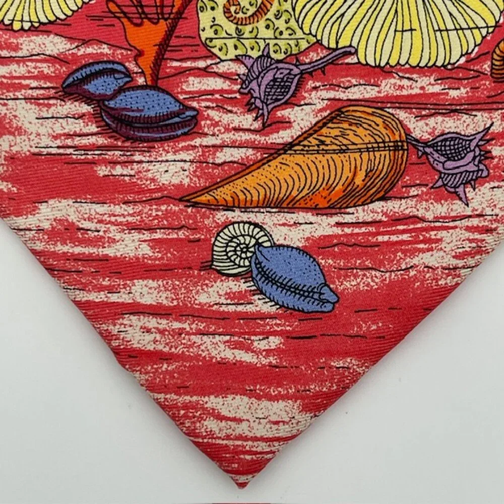Fornasetti Milano 'Sole Al Mare' 100% Silk Italy Surreal Fish Coral Art RARE
